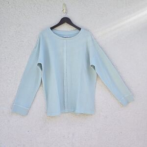 Wonderly Soft Blue Waffle Knit Pullover XL